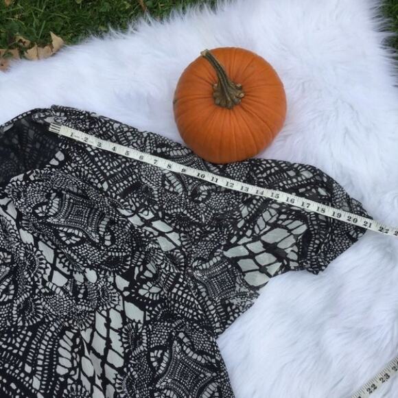 Avenue Studio Size 18/20 Black White Print Sheer Boho Classy Career Wear Flowy - Picture 8 of 8